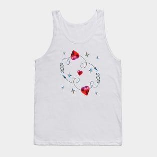 Hearts with arrows and stars Tank Top